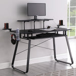 Alfie Gaming Desk with USB Ports Gunmetal - 801410 - Luna Furniture