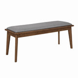 Alfredo Gray and Natural Walnut Upholstered Dining Bench from Coaster - Luna Furniture