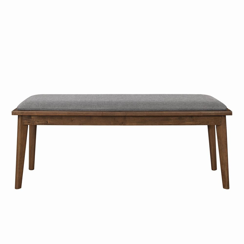 Alfredo Gray and Natural Walnut Upholstered Dining Bench from Coaster - Luna Furniture
