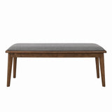 Alfredo Gray and Natural Walnut Upholstered Dining Bench from Coaster - Luna Furniture