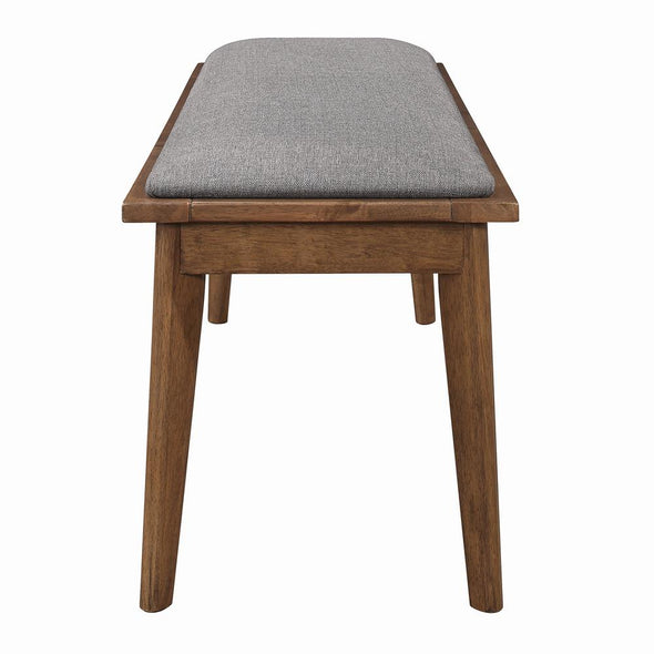 Alfredo Upholstered Dining Bench Grey and Natural Walnut - 108083 - Luna Furniture