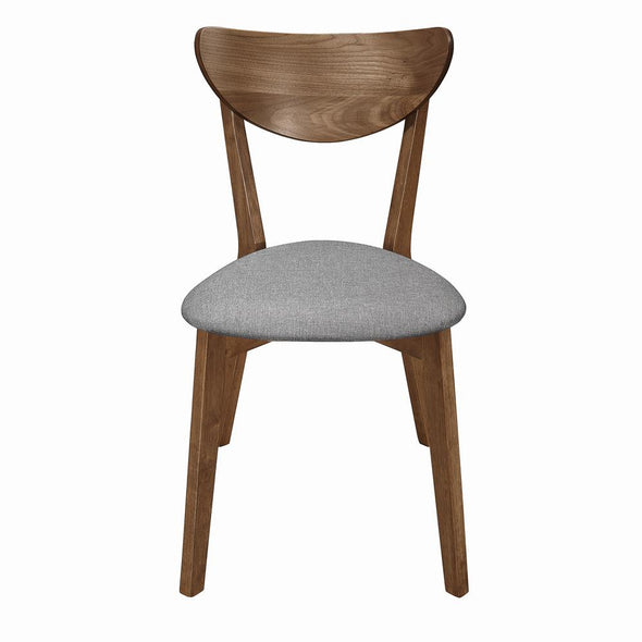 Alfredo Upholstered Dining Chairs Grey and Natural Walnut (Set of 2) - 108082 - Luna Furniture