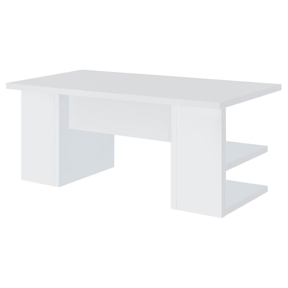 Alice Writing Desk White with Open Shelves - 801455 - Luna Furniture
