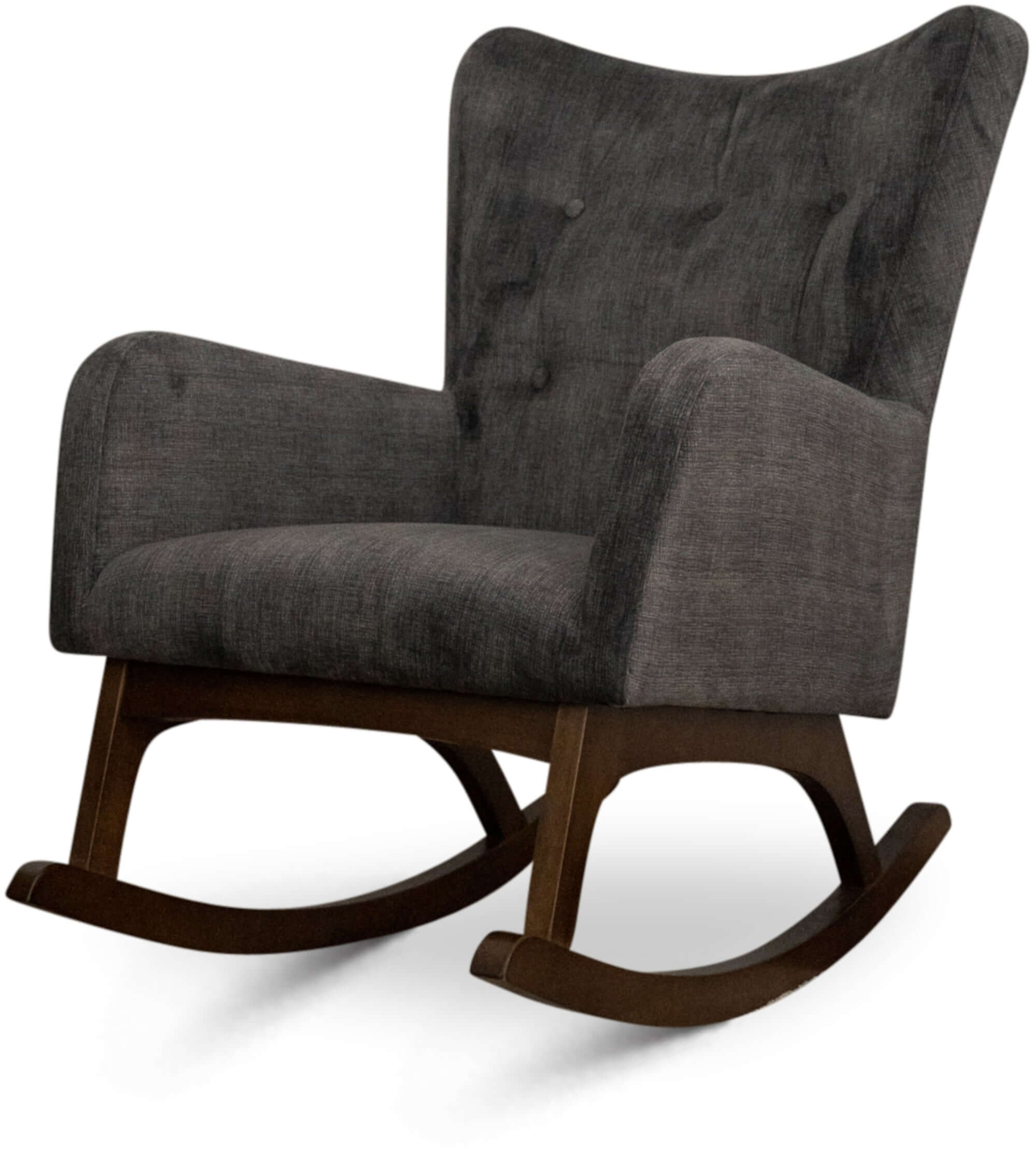 Alistair Grey Linen Solid Wood Rocking Chair from Midinmod - Luna Furniture