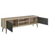 Allie 2-door Engineered Wood TV Stand With Storage Shelf Antique Pine and Grey - 701076 - Luna Furniture