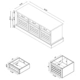 Alma 3-drawer Storage Bench White and Weathered Grey - 501196 - Luna Furniture