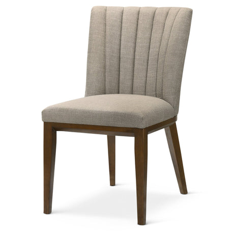 Almond Mid-Century Modern Upholstered  Mocha Fabric Dining Chair (Set of 2) - AFC01927 - Luna Furniture
