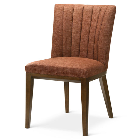 Almond Mid-Century Modern Upholstered Orange Fabric Dining Chair (Set of 2) - AFC01928 - Luna Furniture