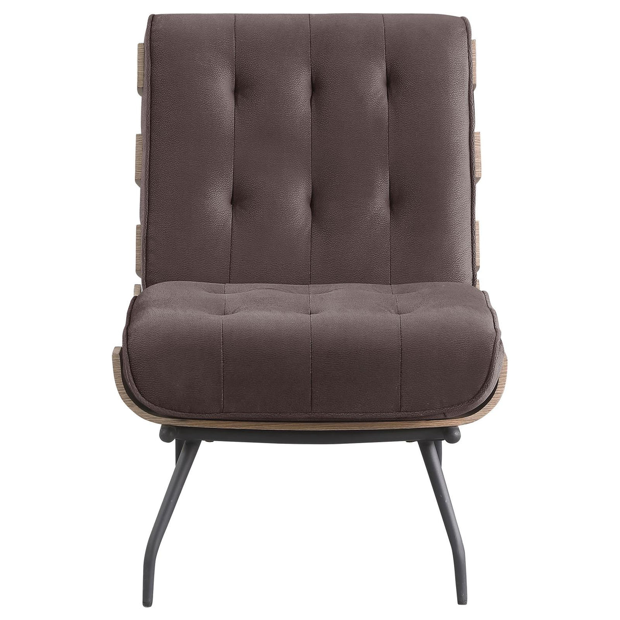 Aloma Dark Brown Armless Tufted Accent Chair from Coaster - Luna Furniture