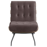 Aloma Dark Brown Armless Tufted Accent Chair from Coaster - Luna Furniture