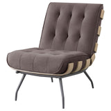 Aloma Dark Brown Armless Tufted Accent Chair from Coaster - Luna Furniture