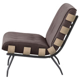 Aloma Dark Brown Armless Tufted Accent Chair from Coaster - Luna Furniture