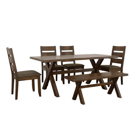 Alston Knotty Nutmeg and Gray 6-Piece Dining Set from Coaster - Luna Furniture