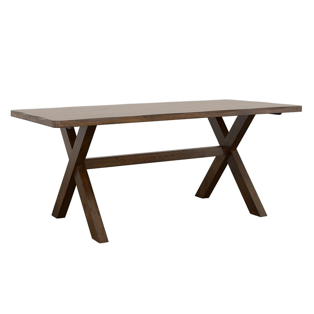 Alston Knotty Nutmeg X-Shaped Dining Table from Coaster - Luna Furniture