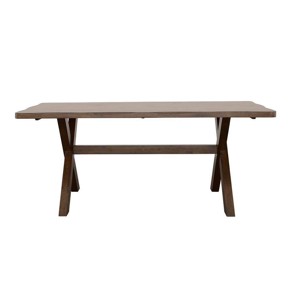 Alston Knotty Nutmeg X-Shaped Dining Table from Coaster - Luna Furniture