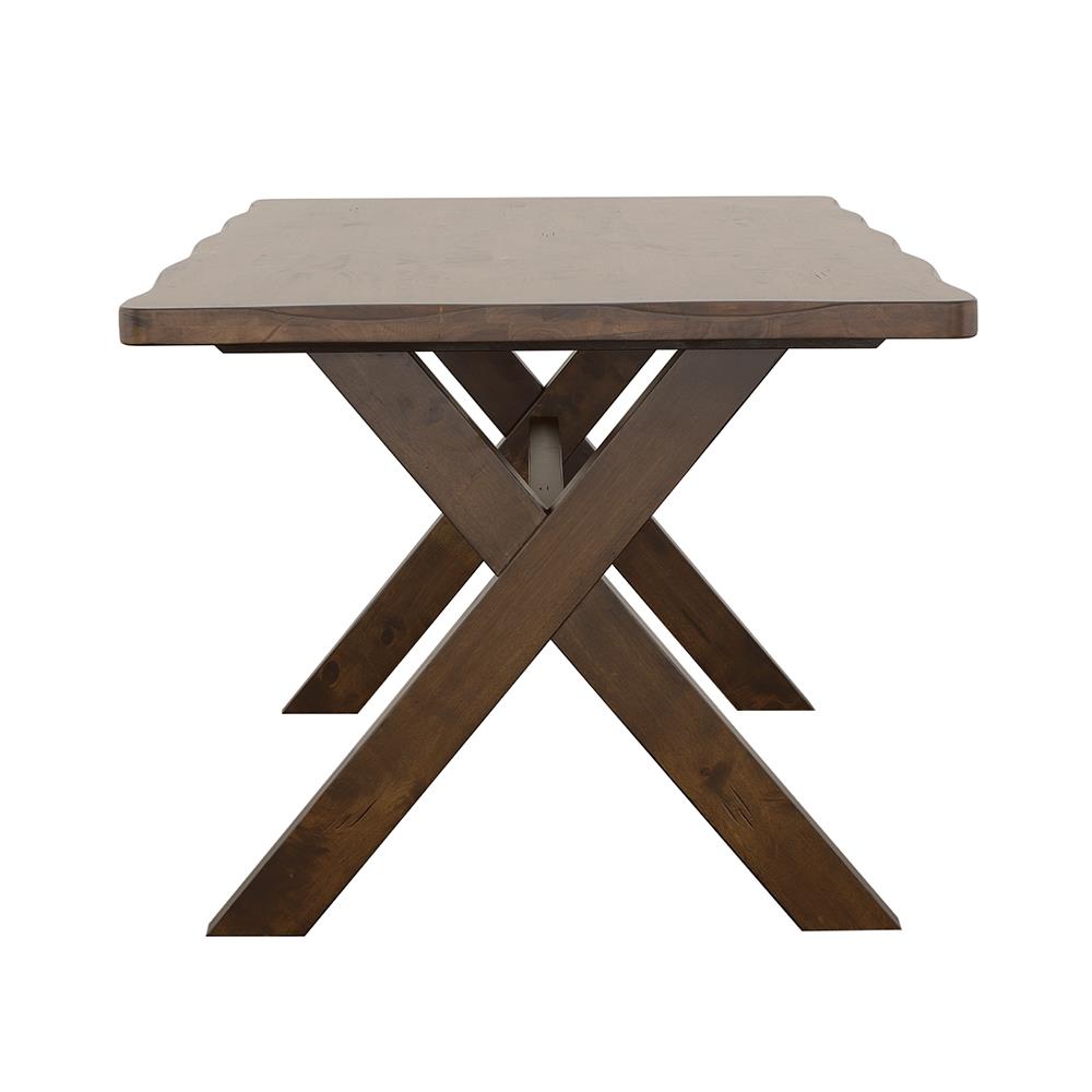 Alston Knotty Nutmeg X-Shaped Dining Table from Coaster - Luna Furniture