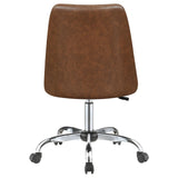 Althea Upholstered Tufted Back Office Chair Brown and Chrome - 881197 - Luna Furniture