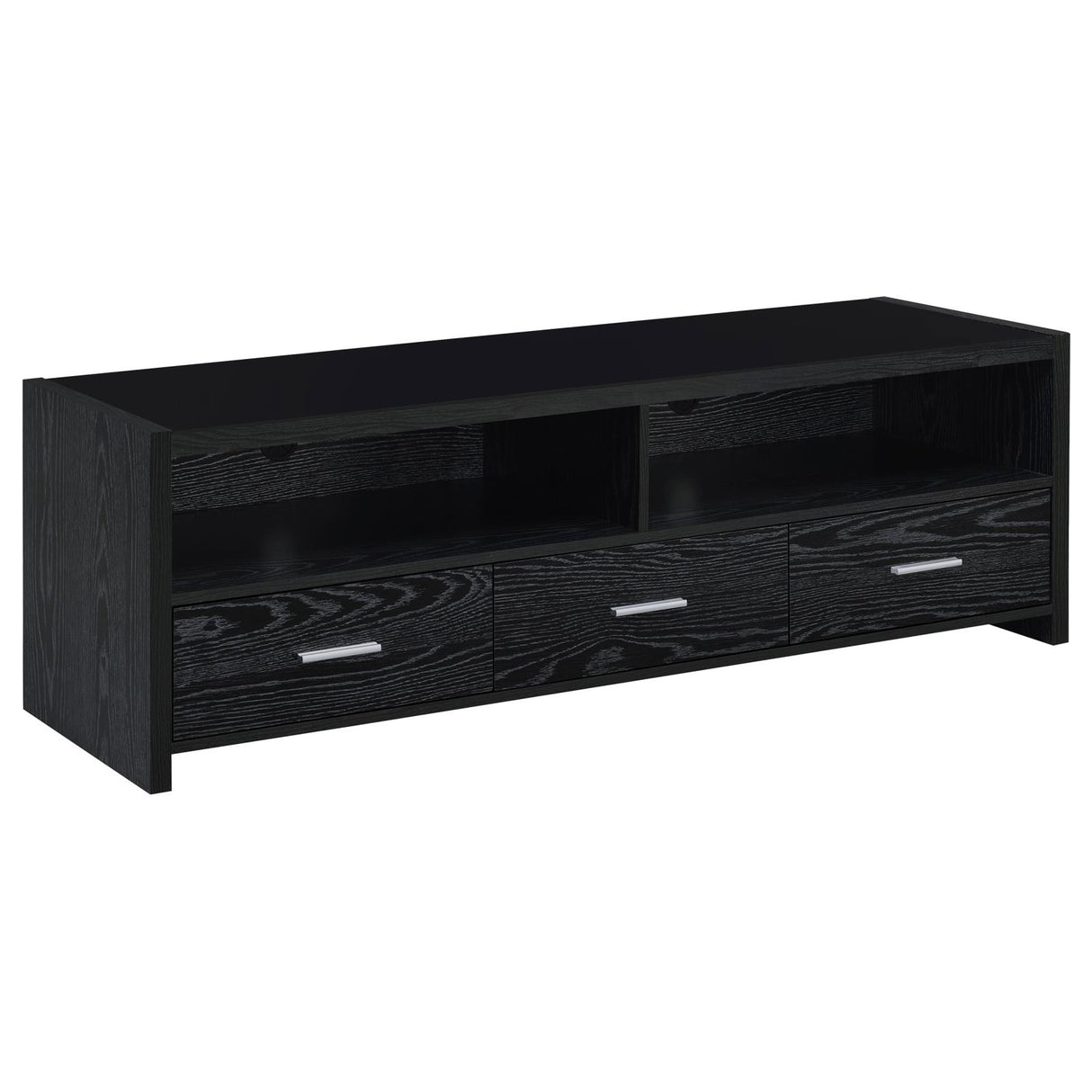 Alton Black Oak 62" 3-Drawer TV Console from Coaster - Luna Furniture