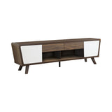 Alvin Dark Walnut and Glossy White 2-Drawer TV Console from Coaster - Luna Furniture