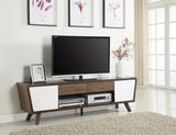 Alvin Dark Walnut and Glossy White 2-Drawer TV Console from Coaster - Luna Furniture