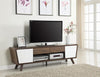 Alvin 2-drawer TV Console Dark Walnut and Glossy White - 700793 - Luna Furniture