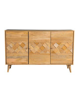 Alyssum Checkered Pattern 3-door Accent Cabinet Natural - 953460 - Luna Furniture