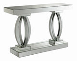 Amalia Rectangular Sofa Table with Shelf Clear Mirror - 722519 - Luna Furniture
