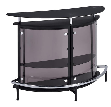Amarillo Black and Chrome 2-Tier Bar Unit from Coaster - Luna Furniture