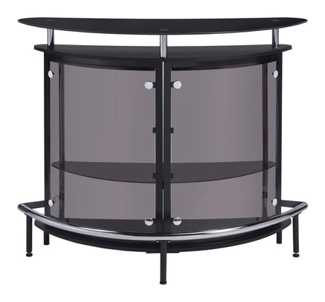 Amarillo Black and Chrome 2-Tier Bar Unit from Coaster - Luna Furniture