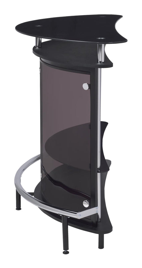 Amarillo Black and Chrome 2-Tier Bar Unit from Coaster - Luna Furniture