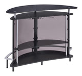 Amarillo Black and Chrome 2-Tier Bar Unit from Coaster - Luna Furniture