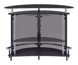 Amarillo Black and Chrome 2-Tier Bar Unit from Coaster - Luna Furniture