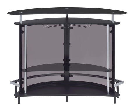 Amarillo Black and Chrome 2-Tier Bar Unit from Coaster - Luna Furniture