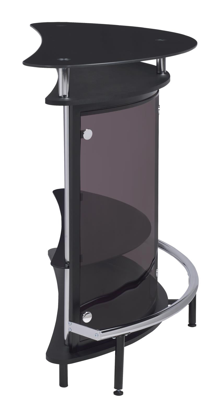 Amarillo Black and Chrome 2-Tier Bar Unit from Coaster - Luna Furniture