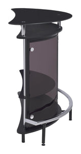 Amarillo Black and Chrome 2-Tier Bar Unit from Coaster - Luna Furniture