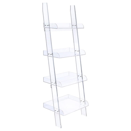 Amaturo 4-shelf Ladder Bookcase Clear - 801553 - Luna Furniture