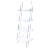 Amaturo Clear 4-Shelf Ladder Bookcase from Coaster - Luna Furniture