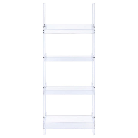 Amaturo Clear 4-Shelf Ladder Bookcase from Coaster - Luna Furniture