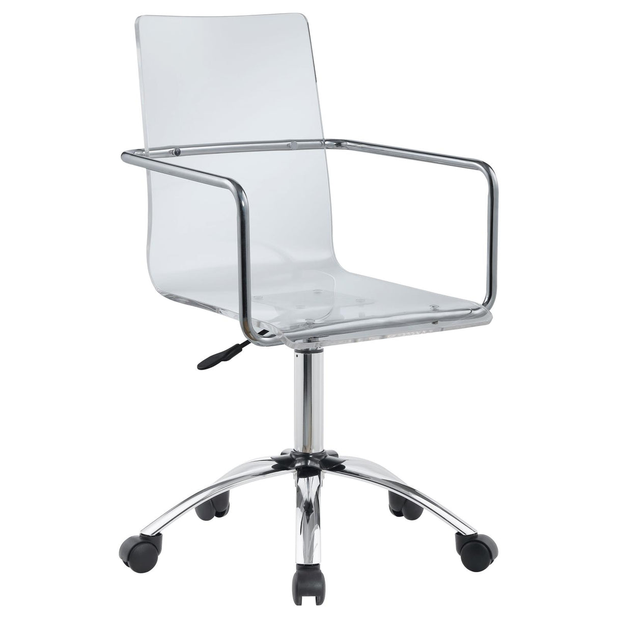 Amaturo Office Chair with Casters Clear and Chrome - 801436 - Luna Furniture