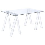 Amaturo Clear Writing Desk with Glass Top from Coaster - Luna Furniture