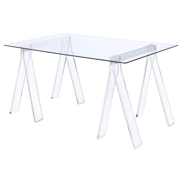 Amaturo Writing Desk with Glass Top Clear - 801535 - Luna Furniture