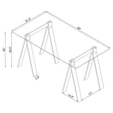 Amaturo Clear Writing Desk with Glass Top from Coaster - Luna Furniture