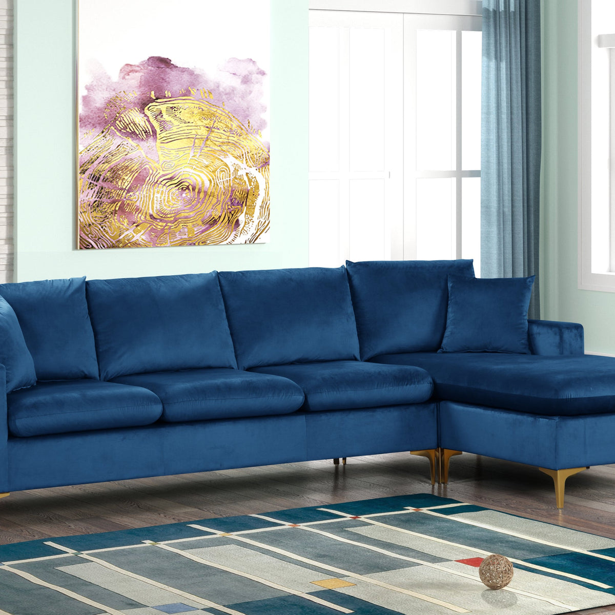 Amber Blue Sectional Luna Furniture