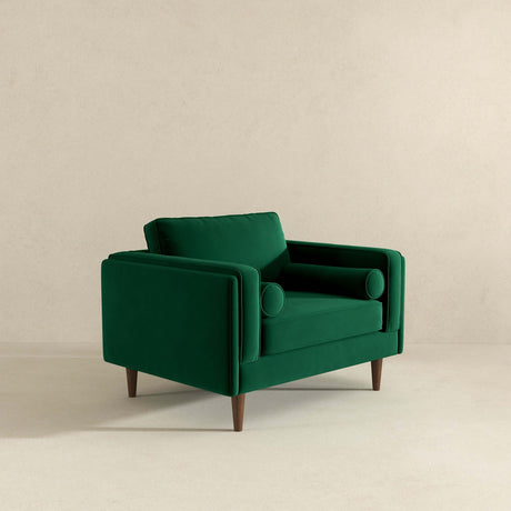 Amber Dark Green Velvet Lounge Chair - AFC01812 - Luna Furniture