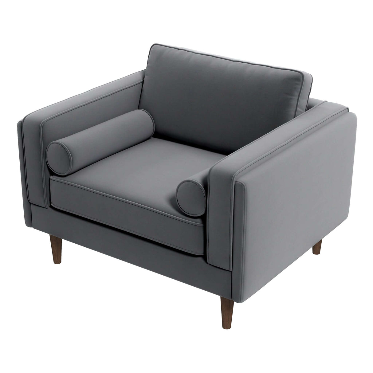 Fordham Grey Velvet Lounge Chair from Midinmod - Luna Furniture