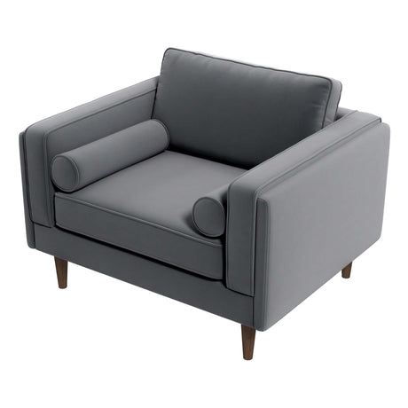 Fordham Grey Velvet Lounge Chair from Midinmod - Luna Furniture