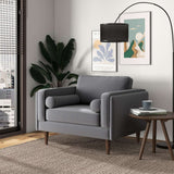 Fordham Grey Velvet Lounge Chair from Midinmod - Luna Furniture