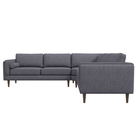 Amber Mid-Century Modern Corner Sectional Sofa Burnt Orange / Velvet - AFC01329 - Luna Furniture