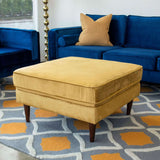 Amber Mid-Century Modern Square Upholstered Ottoman Dark Grey Linen - AFC00245 - Luna Furniture