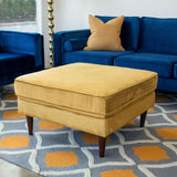 Fordham Light Grey Linen Square Upholstered Ottoman from Midinmod - Luna Furniture